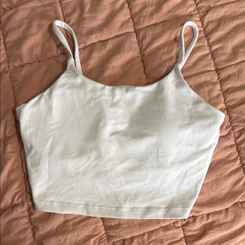 Avia White Brown Fitted Crop Camisole